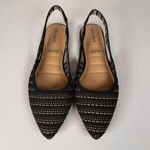 NEW Cynthia Rowley black/tan Slingback Flat - Size 9